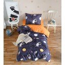 Tamno plava/narančasta dječja posteljina za krevet za jednu osobu 140x200 cm Astron – Mijolnir