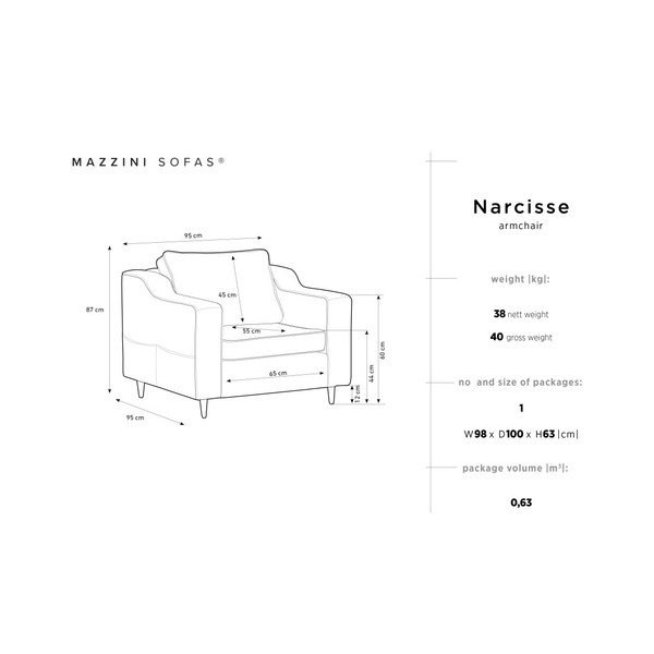Siva fotelja Mazzini Sofas Narcisse-image-4