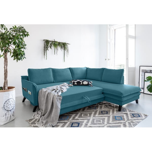 Tirkizna kutna garnitura na razvlačenje Miuform Charming Charlie L, desni kut-image-4