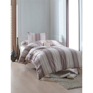 Smeđa/bež posteljina za krevet za jednu osobu 140x200 cm Lima – Mijolnir