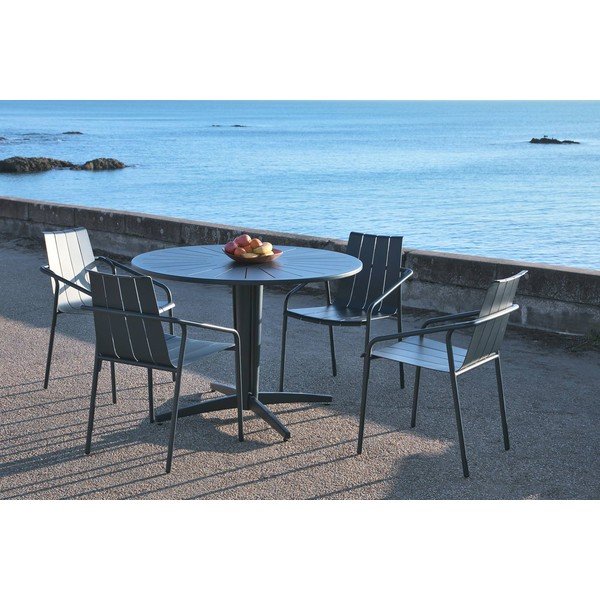 Okrugli vrtni stol aluminijski ø 110 cm Fleole – Ezeis-image-2