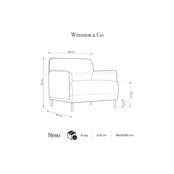 Roza fotelja Windsor & Co Sofas Neso-image-4