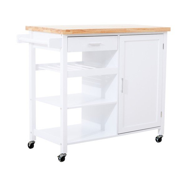 Kolica za posluživanje na kotačima od masivnog kaučuka 48x105 cm Frankfurt – Premier Housewares