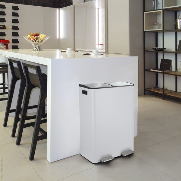 Mat bijela željezna kanta za smeće 2x30 l za odvojeni otpad/s pedalom   Aliya – Spirella-image-3