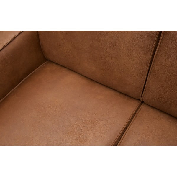 Smeđa sofa od imitacije kože 280 cm Statement – WOOOD-image-1