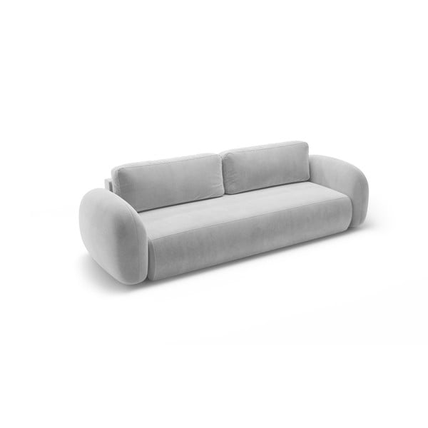 Svijetlo siva baršunasti sklopiva/s prostorom za odlaganje sofa 262 cm Tonale – Cosmopolitan Design-image-2