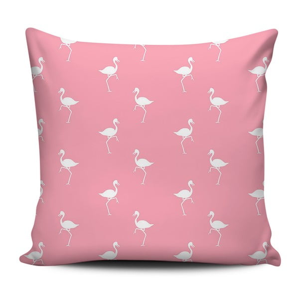 Ružičasto-bijeli jastuk Home de Bleu White Flamingos, 43 x 43 cm