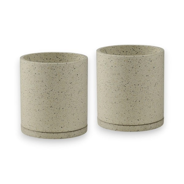 Set od 2 bijele tegle za cvijeće Bonami Selection Terrazzo, ø 26 cm