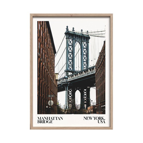 Tiskana slika s okvirom 50x70 cm NY Bridge – Styler