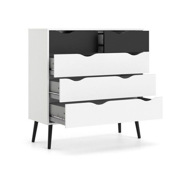 Crno bijela komoda Tvilum Oslo, 99 x 101 cm-image-4