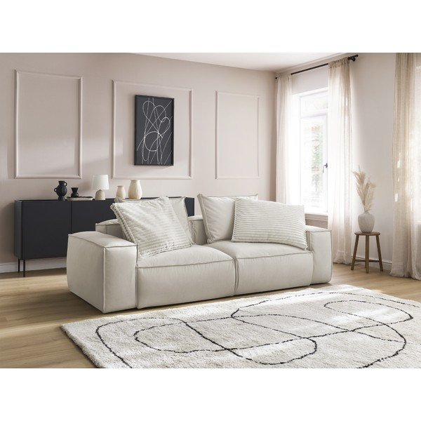 Bež sofa od imitacije kože 260 cm Boheme – Bobochic Paris-image-1