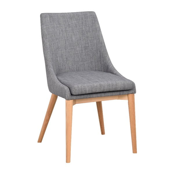Siva tapecirana blagovaonska stolica s drvenim nogama Rowico Bea