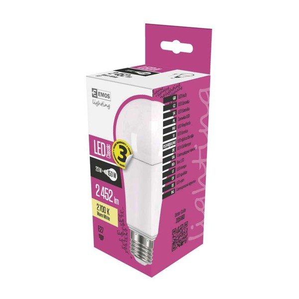 LED žarulja EMOS Classic A67 Warm White, 20W E27-image-1