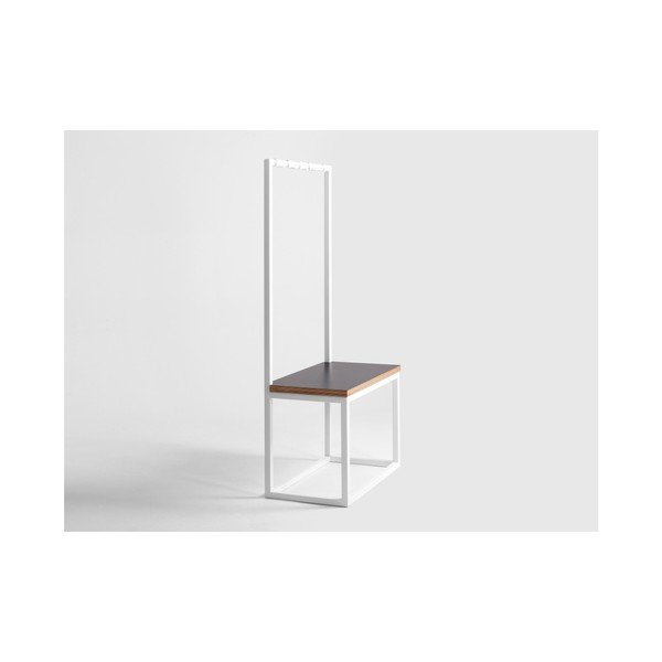 Bijela vješalica s klupom za sjedenje CustomForm Next, širine 75 cm-image-2