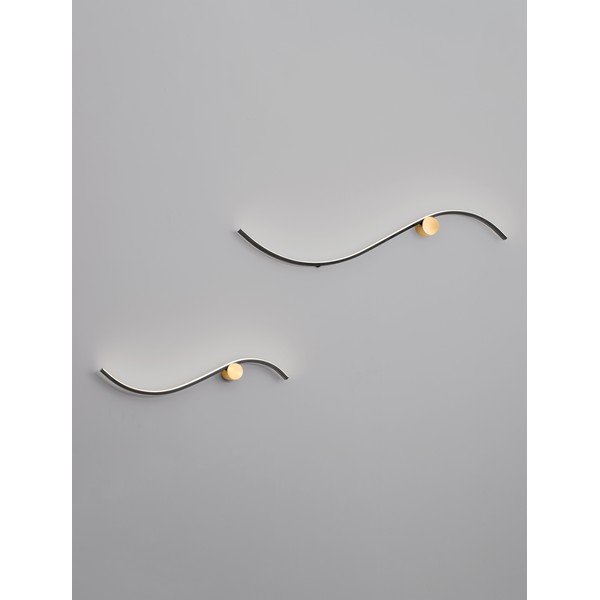 Mat crna LED zidna lampa aluminijska Kima – Nova Luce-image-3