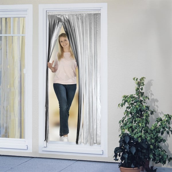 Crna/u srebrnoj boji termo izolacijska zavjesa za vrata 90x200 cm – Maximex-image-3