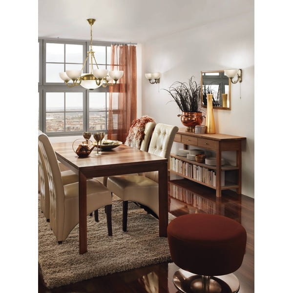 Bijela/u zlatnoj boji viseća svjetiljka sa staklenim sjenilom ø 74 cm SAVOY – EGLO-image-1