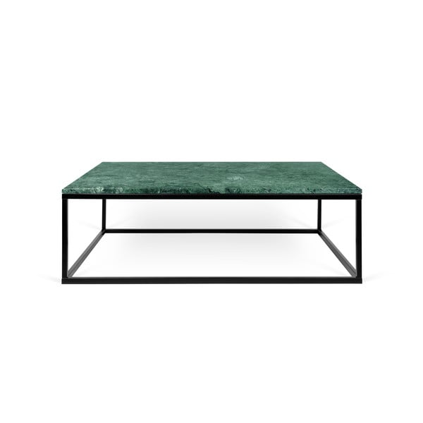 Zeleni mramorni stolić za kavu s crnim nogama TemaHome Prairie, 75 x 32 cm