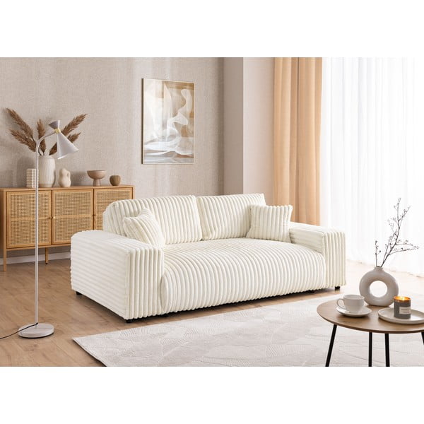 Krem sofa od samta 213 cm Justin – Ropez-image-4