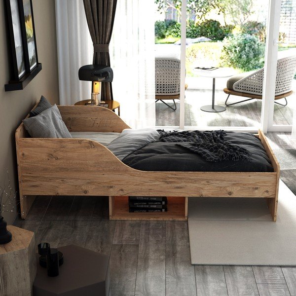 Krevet s prostorom za pohranu 90x190 cm u prirodnoj boji Evren – Kalune Design-image-2