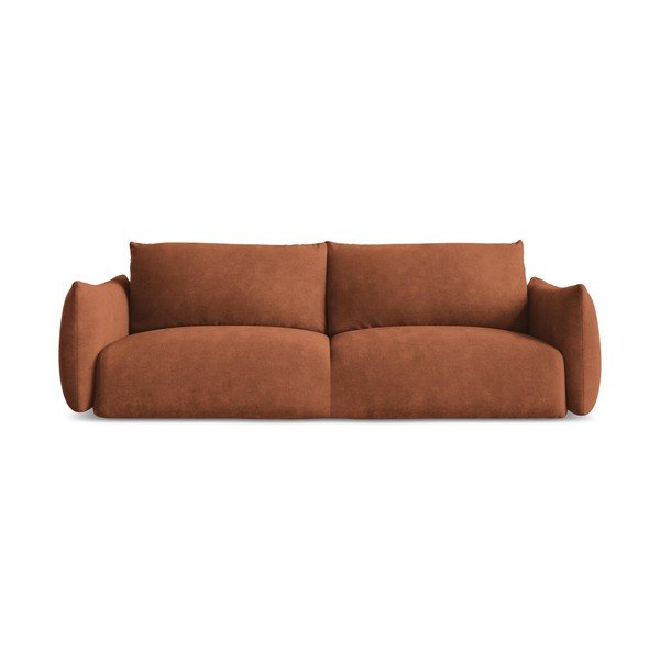 Sklopiva sofa od šenila boja terakote 230 cm Leila – Makamii