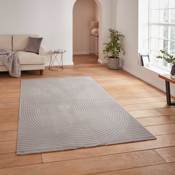 Svijetlo sivi periv tepih od recikliranih vlakna 120x170 cm Flores – Think Rugs-image-1