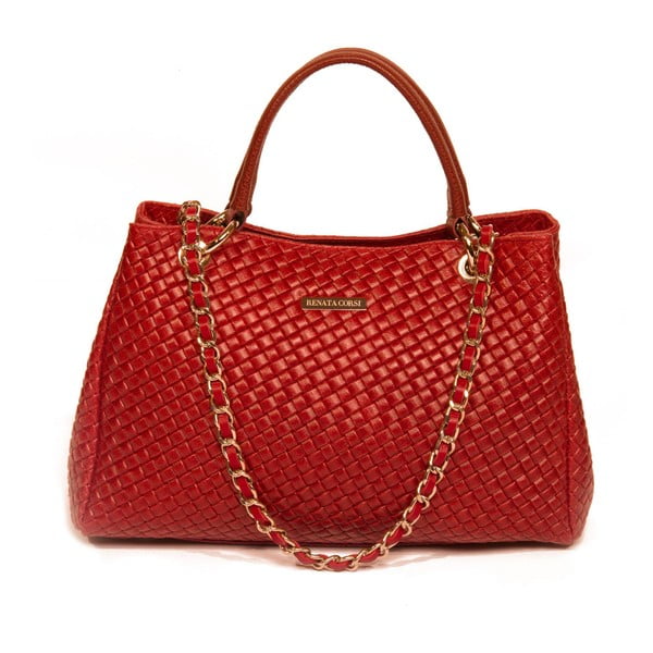 Crvena kožna torbica Renata Corsi Claudia