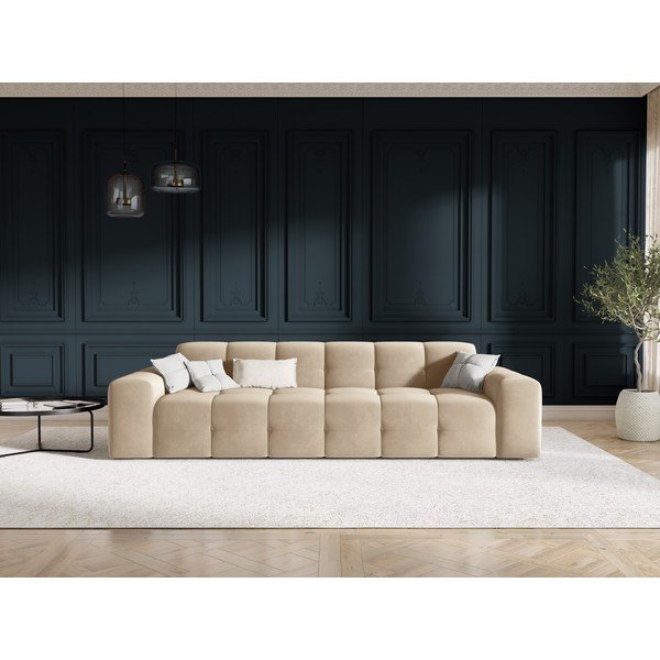 Bež baršunasta sofa 255 cm Kendal - Micadoni Home-image-1