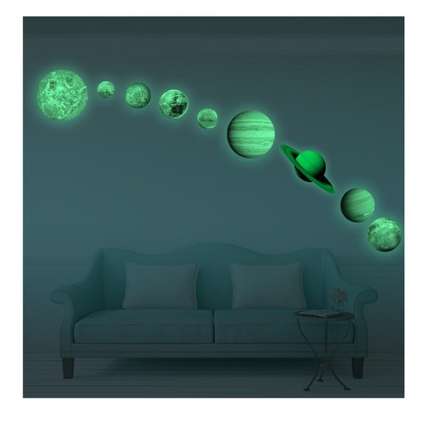 Set s 9 svjetlećih naljepnica Ambiance Solar System-image-1