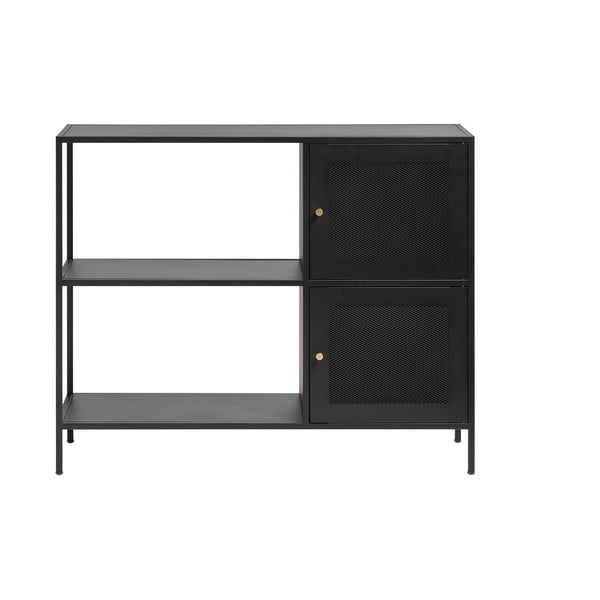 Crna metalna polica za knjige 100x81 cm Malibu - Unique Furniture