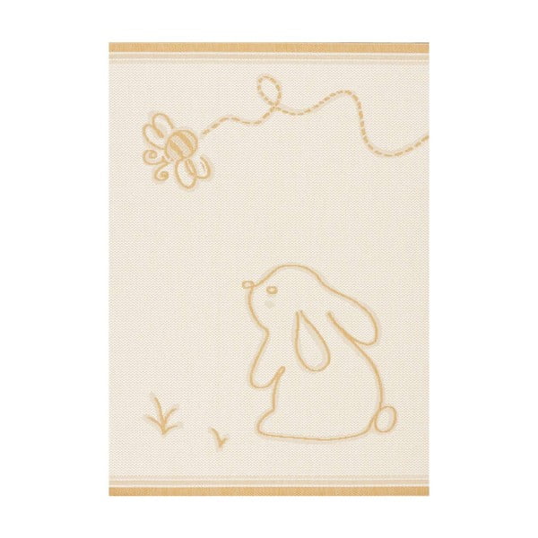 Žuto-bež antialergijski dječji tepih 230x160 cm Rabbit and Bee - Yellow Tipi