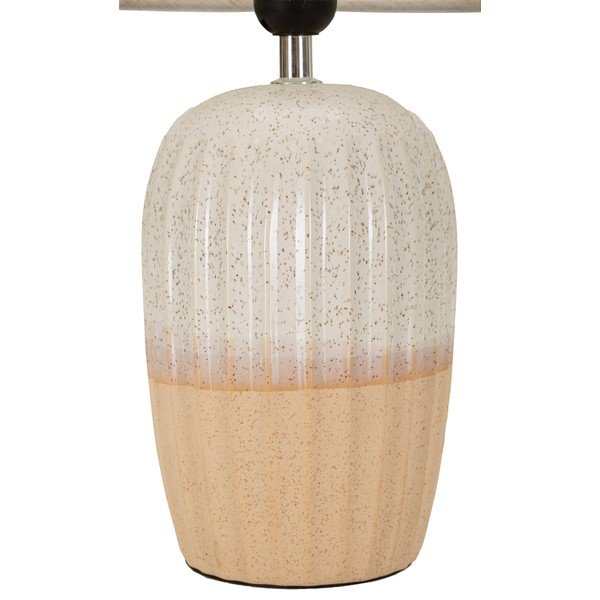 Krem stolna lampa keramička s tekstilnim sjenilom (visina 44 cm) Japandi – Mauro Ferretti-image-3