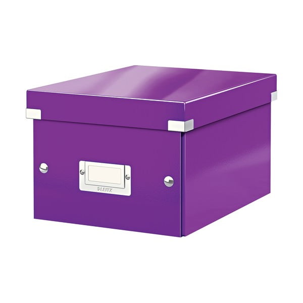 Ljubičasta kartonska kutija za pohranu s poklopcem 22x28x16 cm Click&Store – Leitz