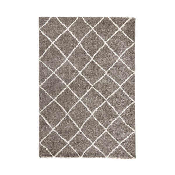 Smeđi tepih Mint Rugs Grid, 80 x 150 cm