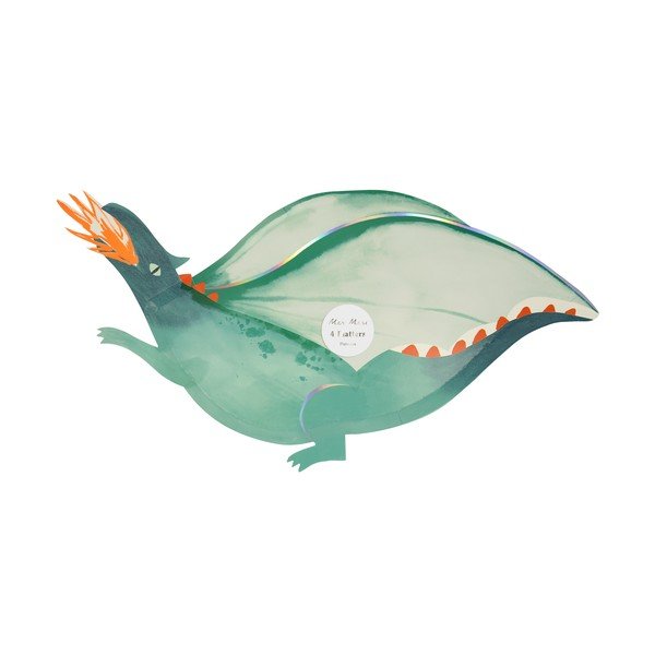 Papirnati jednokratni tanjuri u setu 4 kom Dragon – Meri Meri-image-1