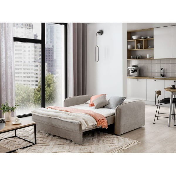 Bež sklopiva/s prostorom za odlaganje sofa od šenila 155 cm Laine – ELTAP-image-4