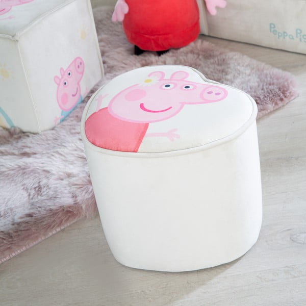 Bijeli baršunast dječji tabure Peppa Pig – Roba-image-4