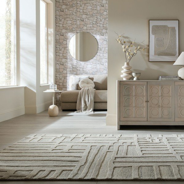 Sivo-bež ručno rađen vunen tepih 160x230 cm Elva  – Flair Rugs-image-1
