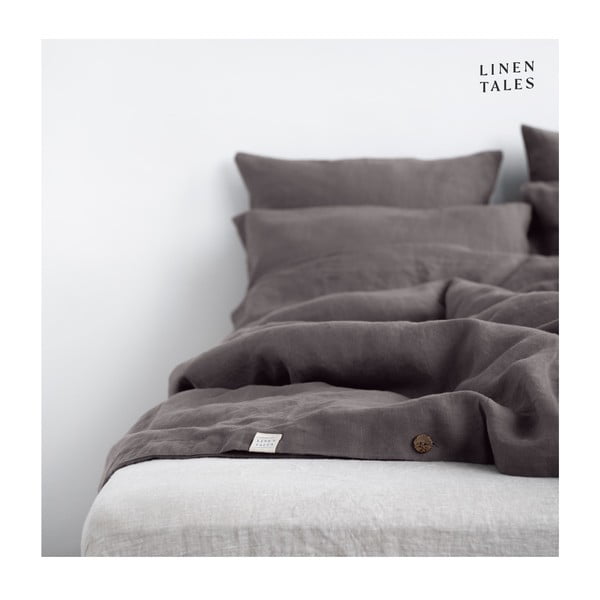 Tamno siva lanena posteljina za bračni krevet 200x200 cm - Linen Tales-image-3