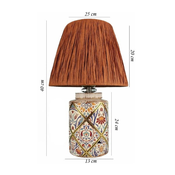 Stolna lampa boja terakote sa sjenilom od papirne špage (visina 40 cm) Alev – Opviq lights-image-3
