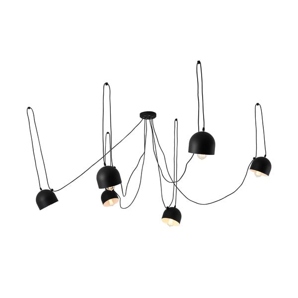Crna viseća svjetiljka sa 6 žarulja CustomForm Popo