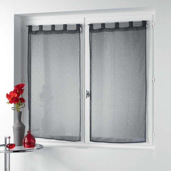 Antracitno sive prozirne zavjese u setu 2 kom 60x90 cm Orion – douceur d'intérieur