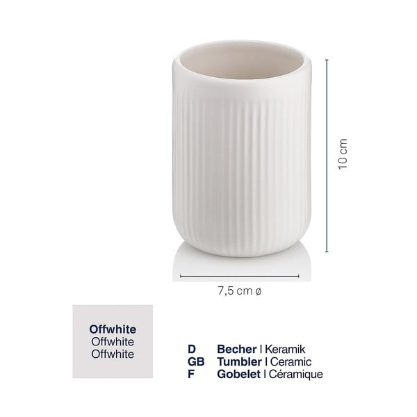 Bijela keramička čaša za četkice za zube Kela Adele-image-2