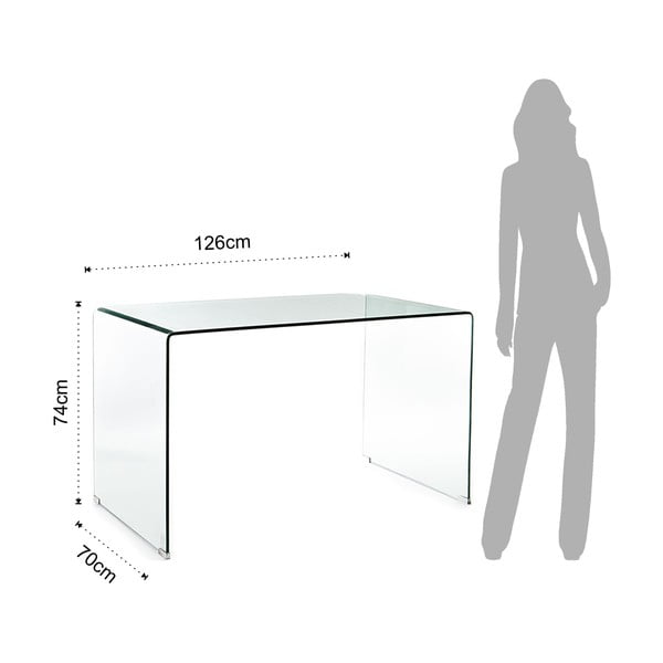 Stakleni radni stol 70x126 cm Bend – Tomasucci-image-4