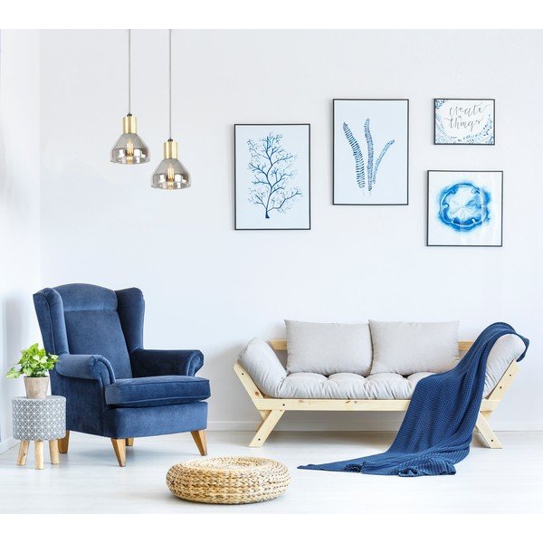 Viseća svjetiljka u boji lavande/u zlatnoj boji sa staklenim sjenilom Gregory – Candellux Lighting-image-1