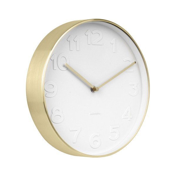 Zidni sat s detaljima u zlatnoj boji Karlsson Stout, ⌀ 22 cm-image-1