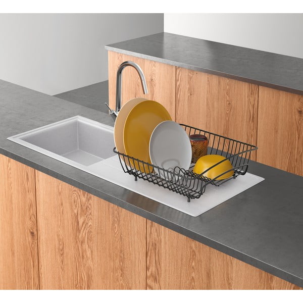 Crni ocjeđivač od nehrđajućeg čelika Metaltex Square Lava-image-1