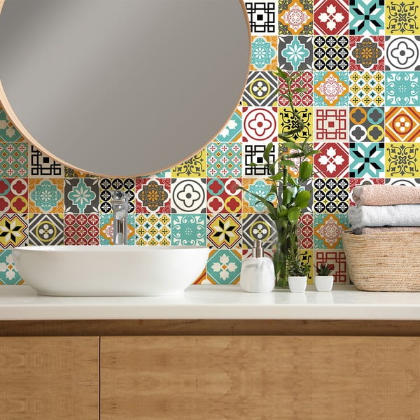 Set od 24 zidne naljepnice Ambiance Montecito, 15 x 15 cm-image-3