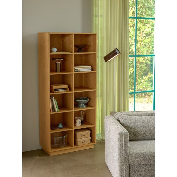 Biblioteka u dekoru hrasta u prirodnoj boji 80x180x30 cm Disco – Hübsch-image-3