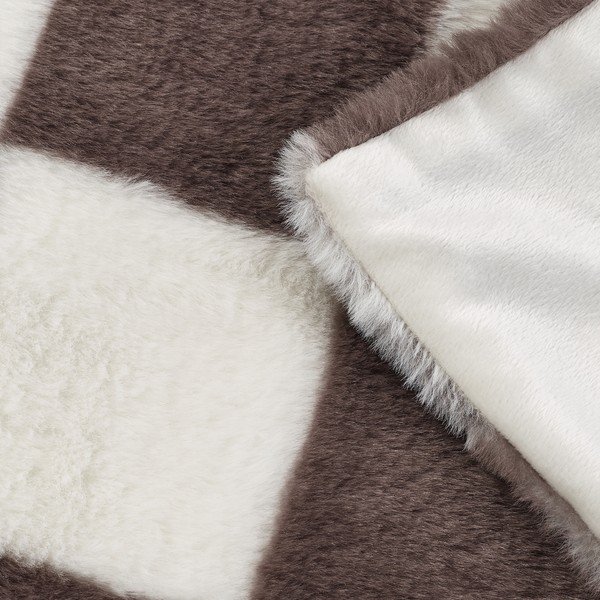 Bijela/tamno smeđa deka 130x170 cm Cosy Soft Checkerboard – Catherine Lansfield-image-3